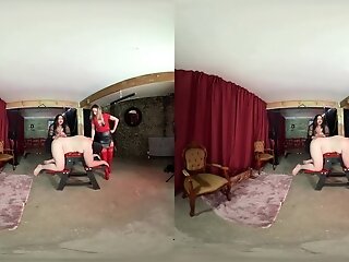 Mia and Aveena - Double Spanking; FemDom 3D Porn VR